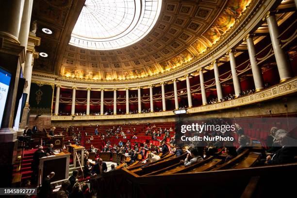 Members of the French government are answering questions during a weekly session in the National Assembly at Palais Bourbon in Paris, France, on...