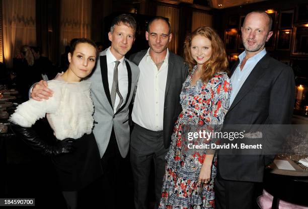 Noomi Rapace, Jefferson Hack, Dinos Chapman, Lily Cole and Johnnie Shand Kydd attend the London EDITION and NOWNESS dinner to celebrate ON...