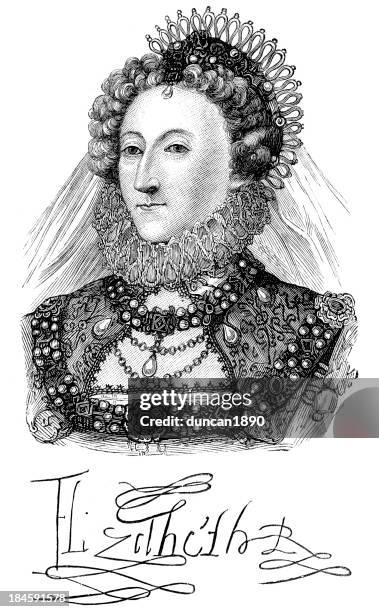 queen elizabeth i - elizabeth i stock illustrations