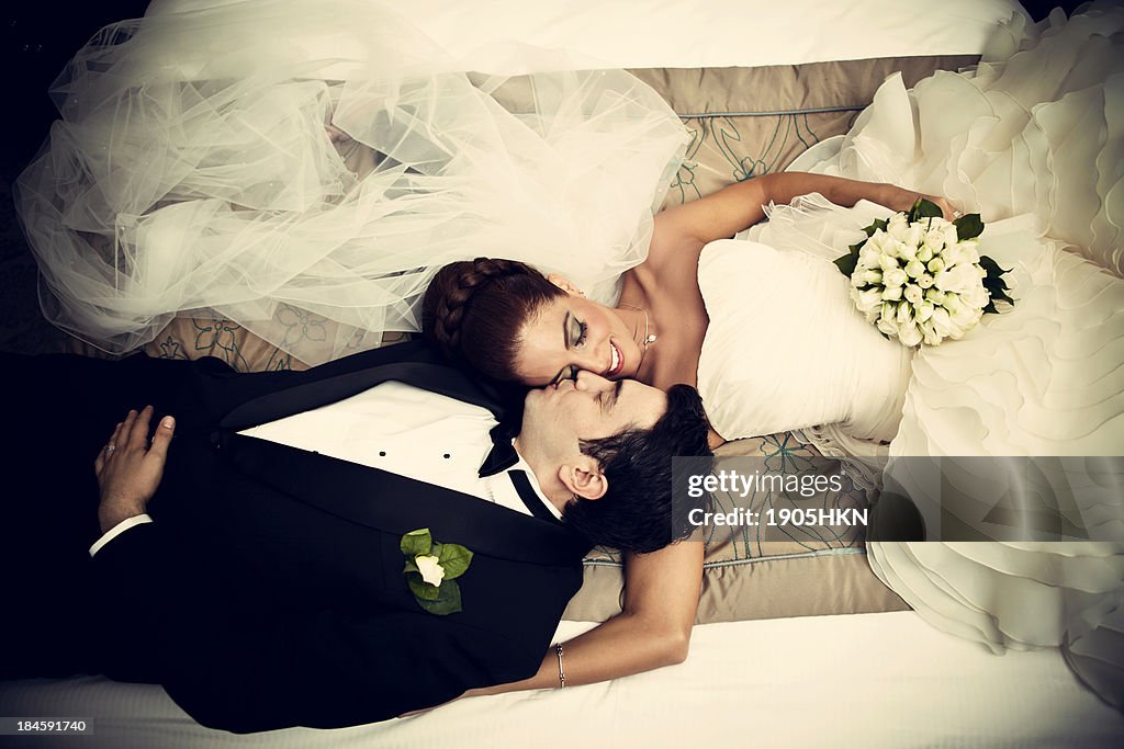 Relaxed newlyweds