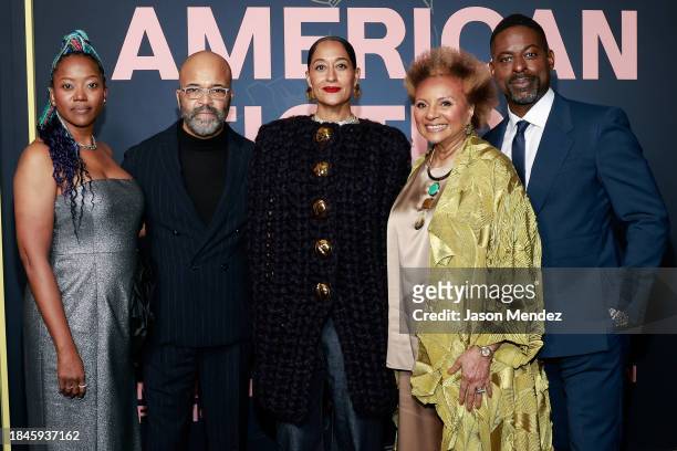 Erika Alexander, Jeffrey Wright, Tracee Ellis Ross, Leslie Uggams and Sterling K. Brown attend "American Fiction" New York screening at AMC Lincoln...