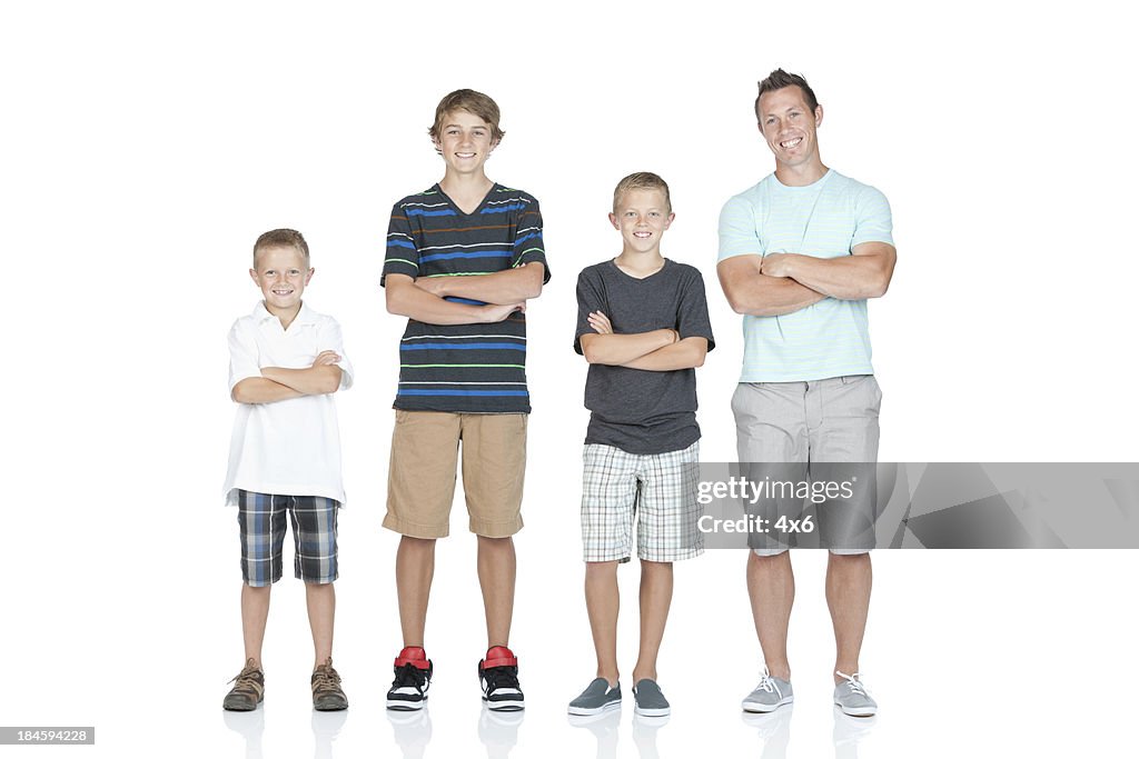 Portrait of a family smiling