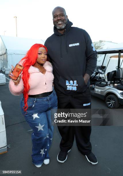 Lu Kala and Shaquille O'Neal attend TikTok In The Mix at Sloan Park on December 10, 2023 in Mesa, Arizona.