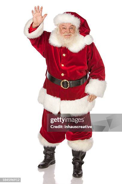 pictures of real jolly, old santa claus - santa waving stock pictures, royalty-free photos & images