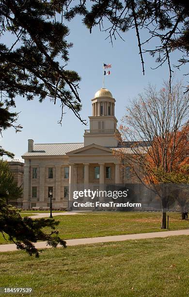 university of iowa old capitol building - iowa capitol stock pictures, royalty-free photos & images
