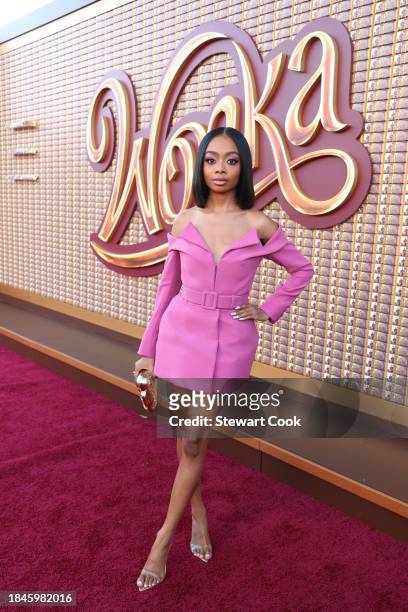 Skai Jackson attends the Los Angeles Premiere of Warner Bros. "Wonka" at Regency Village Theatre on December 10, 2023 in Los Angeles, California.