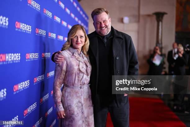 Edie Falco and Stephen Wallem attend 17th Annual CNN Heroes: An All-Star Tribute at The American Museum of Natural History on December 10, 2023 in...