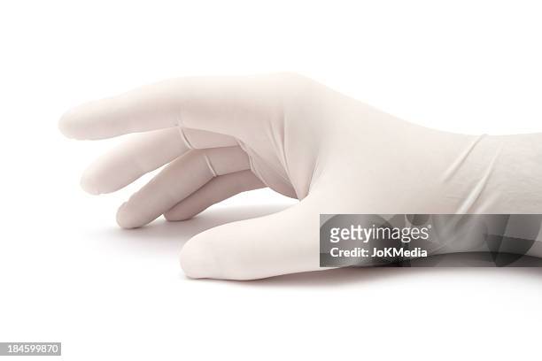 doctor is waiting - rubber gloves stockfoto's en -beelden