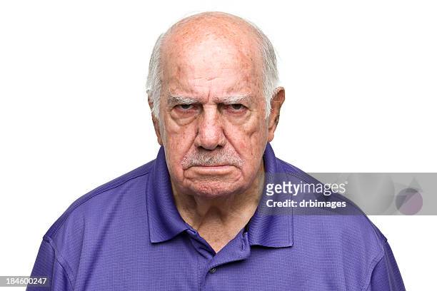 grumpy senior man - frowning stock pictures, royalty-free photos & images