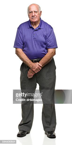 senior male standing portrait - front on portrait older full body stock pictures, royalty-free photos & images