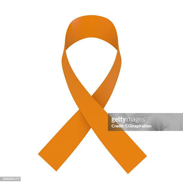 orange-band - cancer ribbon stock-fotos und bilder