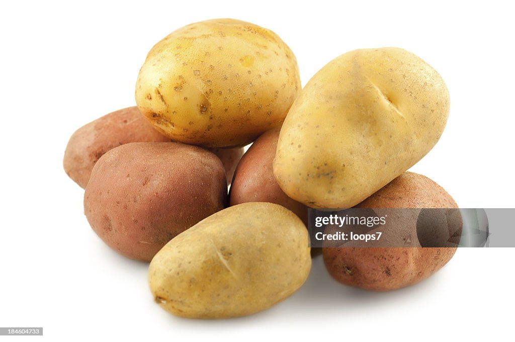 Rote und gelbe Kartoffeln