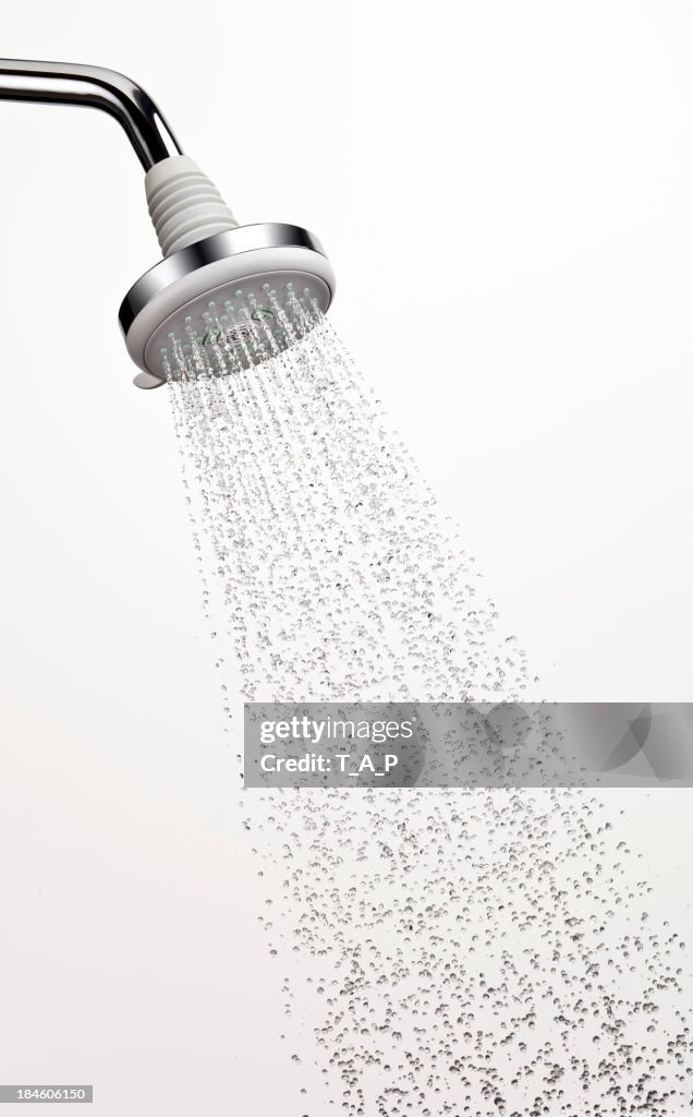 Shower head with water stop action