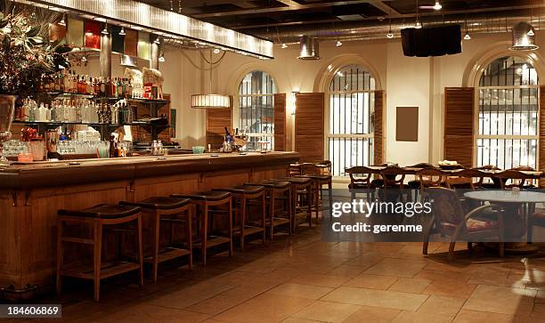 empty restaurant - pub bar stock pictures, royalty-free photos & images