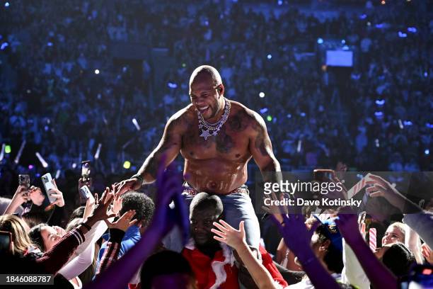 Flo Rida performs during iHeartRadio KISS108's Jingle Ball 2023 at TD Garden on December 10, 2023 in Boston, Massachusetts.