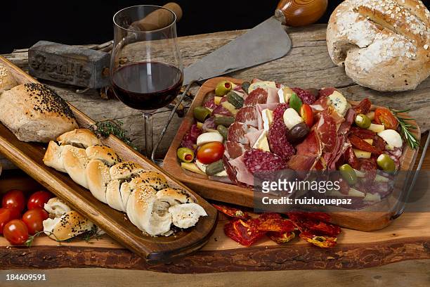delicious typical argentinean gourmet antipasto - argentina wine stock pictures, royalty-free photos & images
