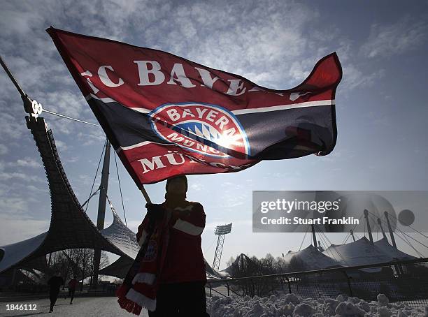 Bayern Munich fan during the German Bundesliga match between 1860 Munich and FC Bayern Munich held on February 15, 2003 at The Olympic Stadium, in...