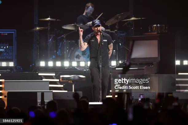 Eddie Fisher, and Ryan Tedder of One Republic perform onstage during iHeartRadio KISS108's Jingle Ball 2023 at TD Garden on December 10, 2023 in...