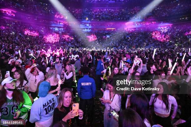 View of the audience during iHeartRadio KISS108's Jingle Ball 2023 at TD Garden on December 10, 2023 in Boston, Massachusetts.