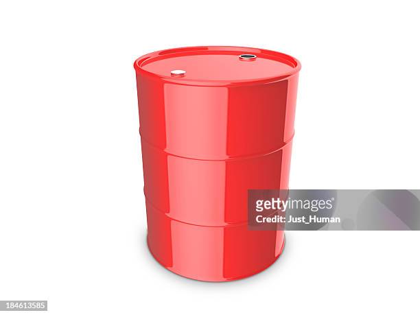 oil drum - red oil drum stock-fotos und bilder