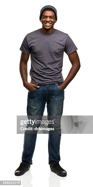 happy young man - boy jeans stockfoto's en -beelden