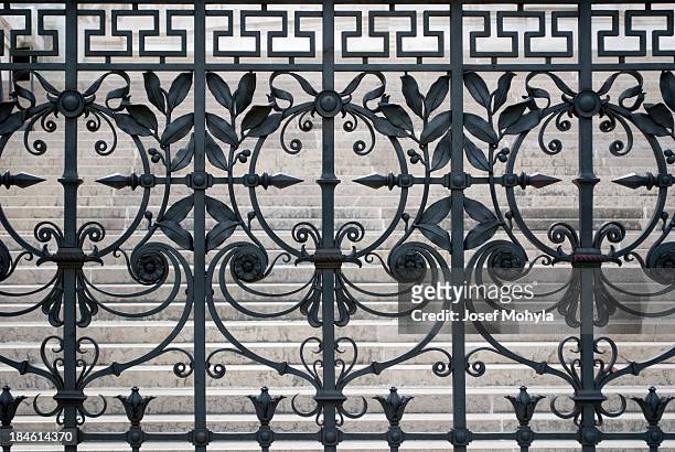 old fence - wrought iron - wrought iron stock pictures, royalty-free photos & images