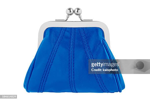 blue changing purse - blue purse stock pictures, royalty-free photos & images