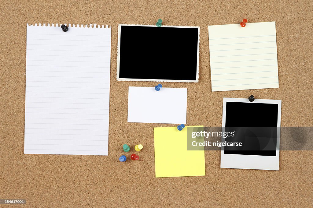 Items on a notice board