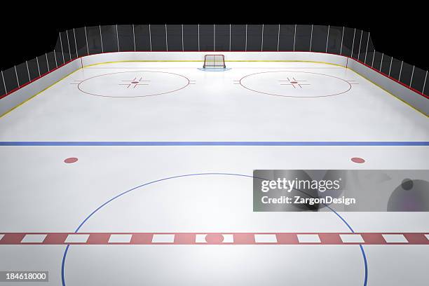 center ice hockey rink - hockey rink ice stock pictures, royalty-free photos & images