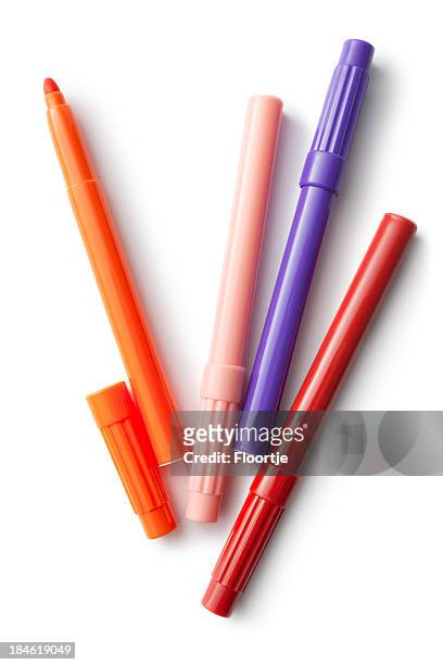 oficina: marcadores - color pencils fotografías e imágenes de stock