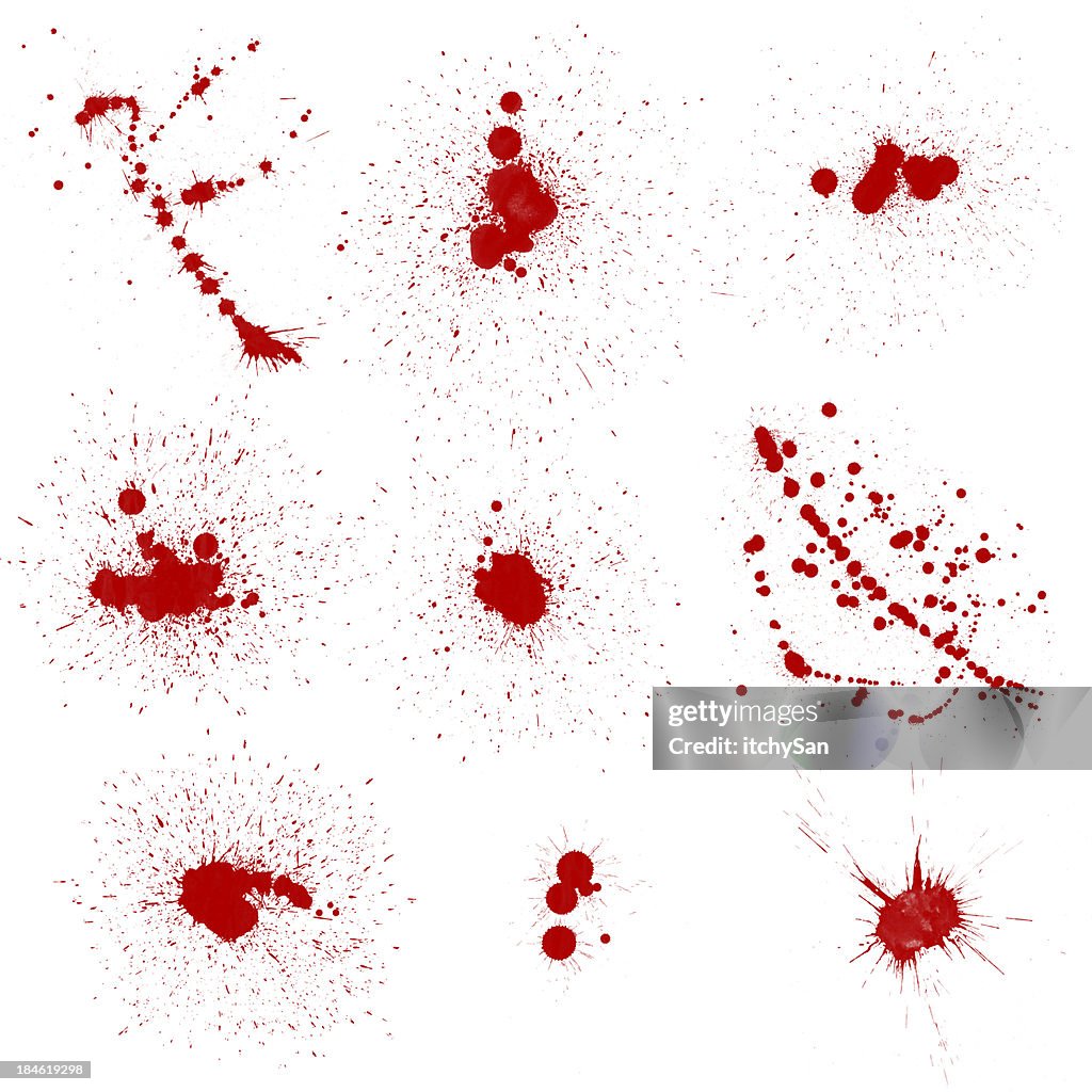 Set of various paint splatters