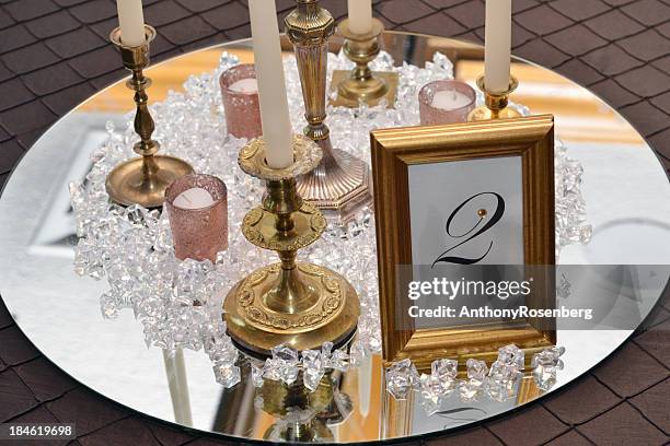 wedding reception centerpiece - värmeljus bildbanksfoton och bilder