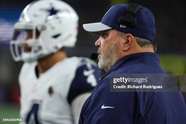 Head coach Mike McCarthy of the Dallas Cowboys is seen on the sideline during the second quarter against the Philadelphia Eagles at AT&T Stadium on...