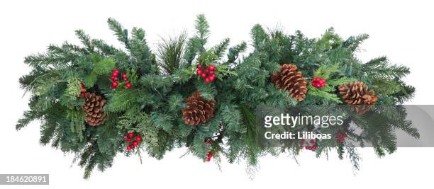 holiday garland - weihnachtsgirlande stock-fotos und bilder