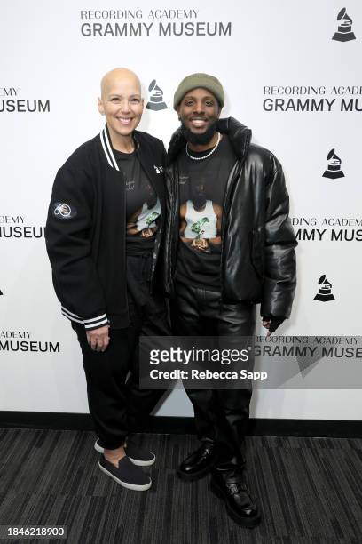 Rita George and Schyler O'Neal attend Backstage Pass: Schyler O'Neal's Life Happened. Album Release at The GRAMMY Museum on December 10, 2023 in Los...
