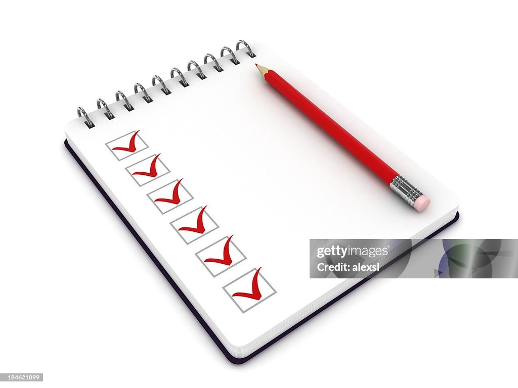 Notepad Check Off Notepad Checklist High-Res Stock Photo - Getty Images