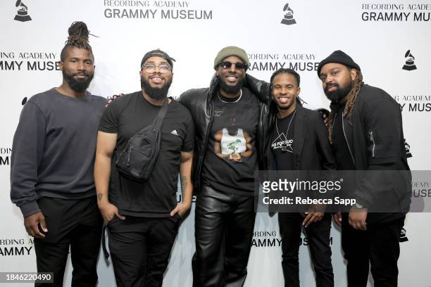 Schyler O'Neal and his band attend Backstage Pass: Schyler O'Neal's Life Happened. Album Release at The GRAMMY Museum on December 10, 2023 in Los...