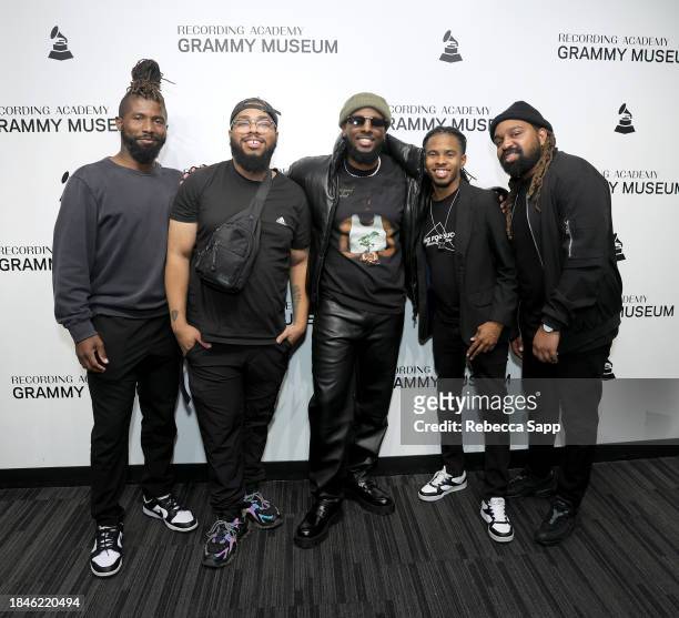 Schyler O'Neal and his band attend Backstage Pass: Schyler O'Neal's Life Happened. Album Release at The GRAMMY Museum on December 10, 2023 in Los...