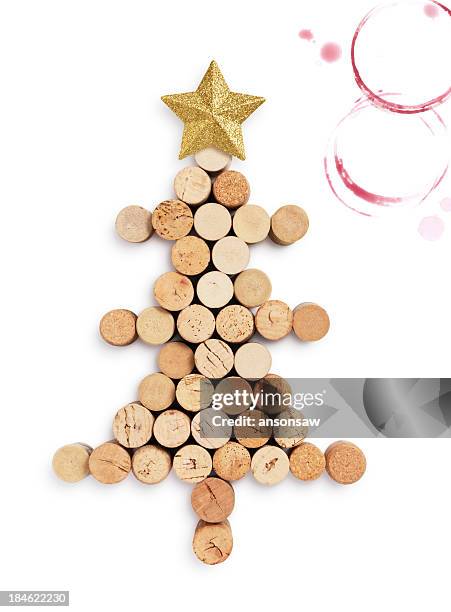 christmas tree by corks - cork stopper stock pictures, royalty-free photos & images