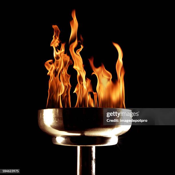 burning torch - fakkel stockfoto's en -beelden