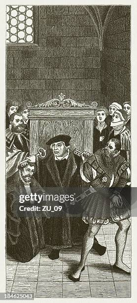 geständnis bugenhagen im - martin luther wittenberg stock-grafiken, -clipart, -cartoons und -symbole