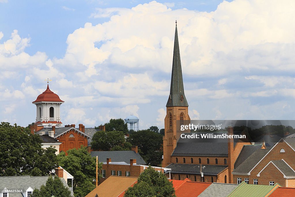 Small Town Steeples And Rooftops High-Res Stock Photo - Getty Images