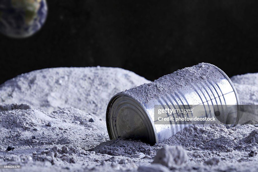 Aluminum can on the moon