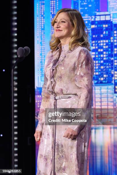 Edie Falco speaks onstage during the 17th Annual CNN Heroes: An All-Star Tribute at The American Museum of Natural History on December 10, 2023 in...