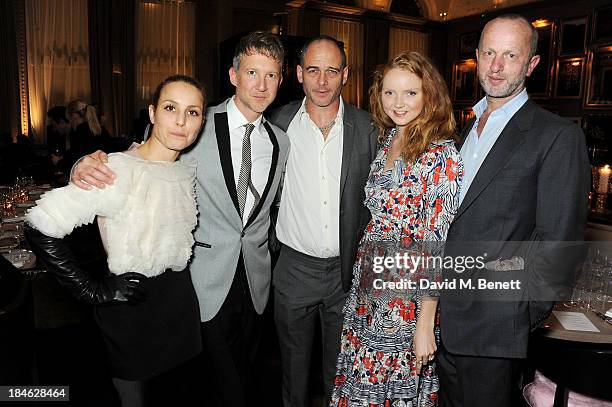 Noomi Rapace, Jefferson Hack, Dinos Chapman, Lily Cole and Johnnie Shand Kydd attend the London EDITION and NOWNESS dinner to celebrate ON...