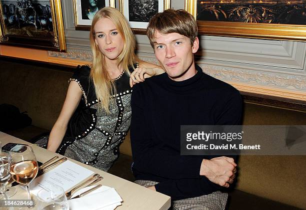 Mary Charteris and Tom Guinness attend the London EDITION and NOWNESS dinner to celebrate ON COLLABORATION on October 14, 2013 in London, England.