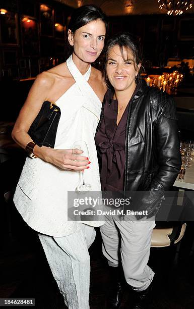 Claudia Donaldson and Tracey Emin attend the London EDITION and NOWNESS dinner to celebrate ON COLLABORATION on October 14, 2013 in London, England.