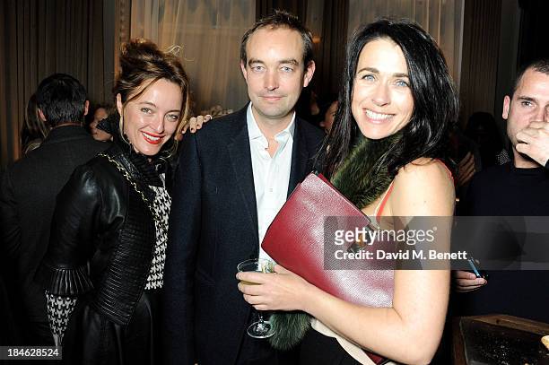 Alice Temperley, Tom Mullion and Emily Sheffield attend the London EDITION and NOWNESS dinner to celebrate ON COLLABORATION on October 14, 2013 in...