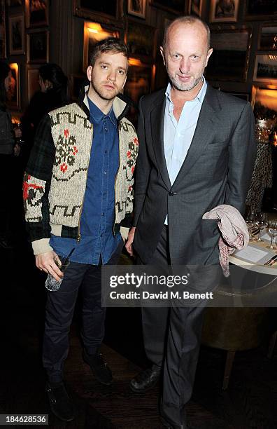 Edward Peake and Johnnie Shand Kydd attend the London EDITION and NOWNESS dinner to celebrate ON COLLABORATION on October 14, 2013 in London, England.