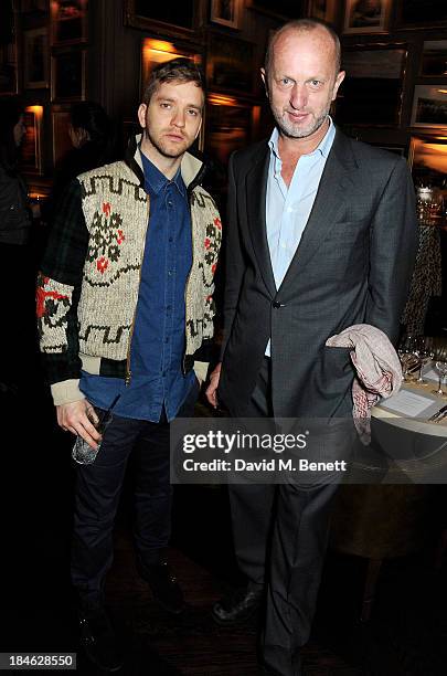 Edward Peake and Johnnie Shand Kydd attend the London EDITION and NOWNESS dinner to celebrate ON COLLABORATION on October 14, 2013 in London, England.